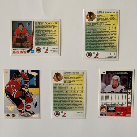 Chicago Blackhawks Vintage NHL Hockey Cards - Lot of 17 w/ Chelios, Roenick - Picture 3 of 10